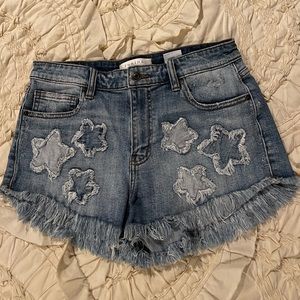 Star Patch Denim Shorts